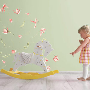 Spring Botany Pink Flowers Wall Decals