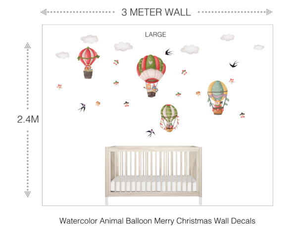 Watercolor Animal and Balloon Wall Decals