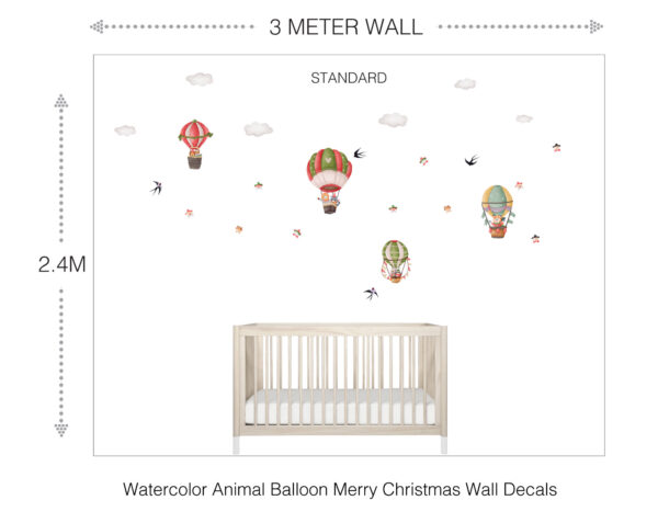 Watercolor Animal and Balloon Wall Decals