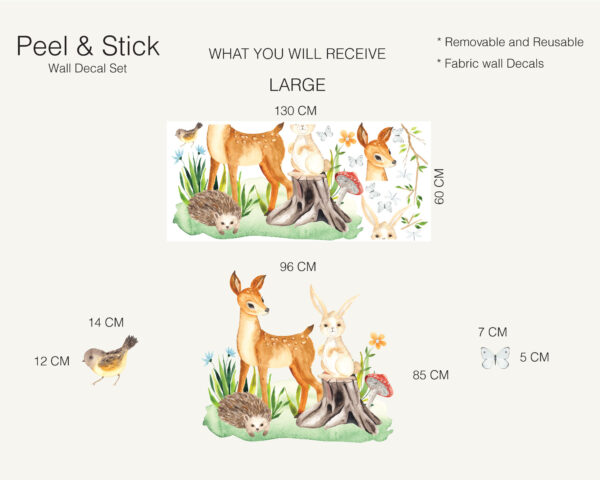 Watercolor Forest Deer and Rabbit