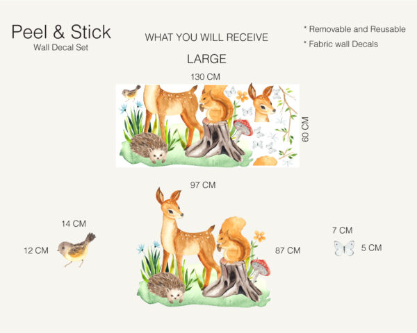 Watercolor Forest Deer and Squirrel