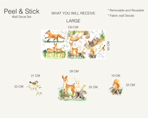 Watercolor Forest Animals Wall Decals