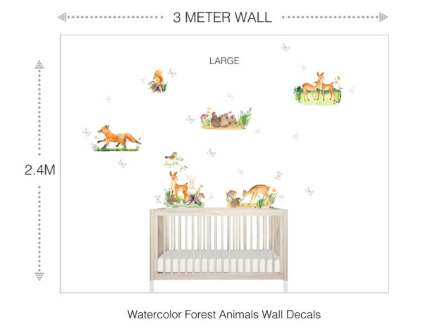 Watercolor Forest Animals Wall Decals