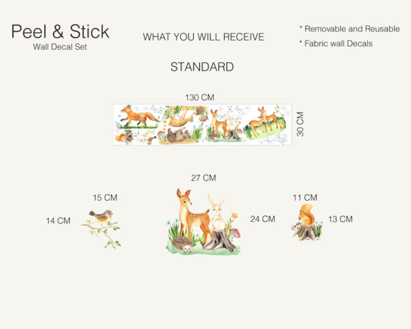 Watercolor Forest Animals Wall Decals